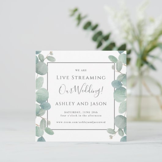 水の色ユーカリのライブストリーミ結婚ング 招待状 (スタンド正面)