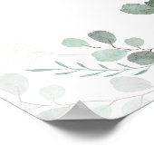 水の色ユーカリ緑の赤ちゃんシャワーへようこそ ポスター (角)