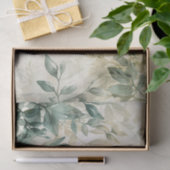 水の色ユーカリ緑オンクリームデコページ 薄葉紙 (ギフト)