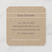 水の色ヨガガガール先生インロータスポーズ スクエア名刺 (裏面)