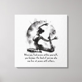 水の色ヨガ霊気一足王ピジョンポーズ キャンバスプリント