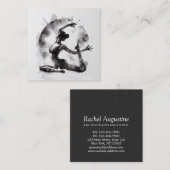 水の色ヨガ霊気一足王ピジョンポーズ スクエア名刺 (正面/裏面)