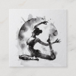 水の色ヨガ霊気一足王ピジョンポーズ スクエア名刺