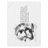 水の色ヨガ霊気一足王ピジョンポーズ テーブルクロス (正面)