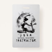 水の色ヨガ霊気一足王ピジョンポーズ バッジ (裏面)