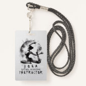 水の色ヨガ霊気一足王ピジョンポーズ バッジ (裏面ランヤード)