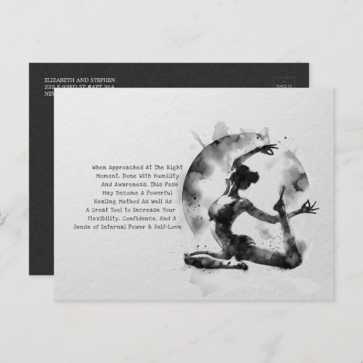 水の色ヨガ霊気一足王ピジョンポーズ ポストカード (正面/裏面)