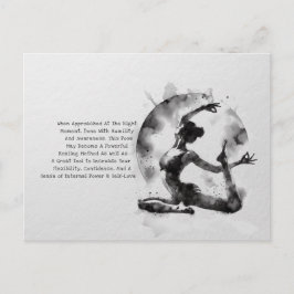 水の色ヨガ霊気一足王ピジョンポーズ ポストカード