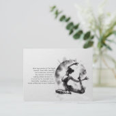 水の色ヨガ霊気一足王ピジョンポーズ ポストカード (スタンド正面)