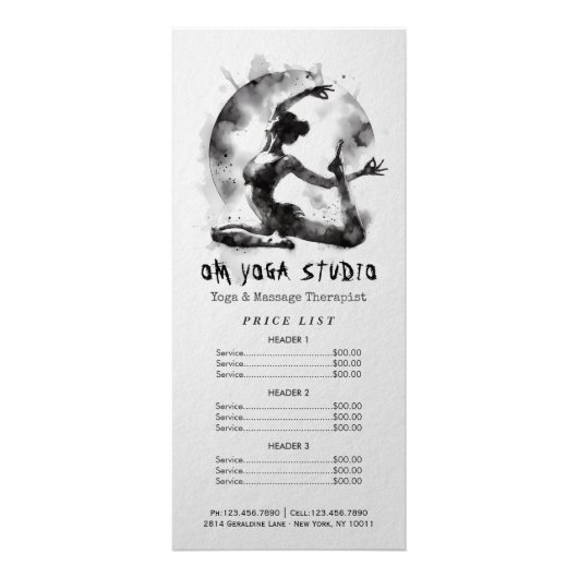 水の色ヨガ霊気一足王ピジョンポーズ ラックカード (正面)