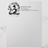 水の色ヨガ霊気一足王ピジョンポーズ レターヘッド (正面)