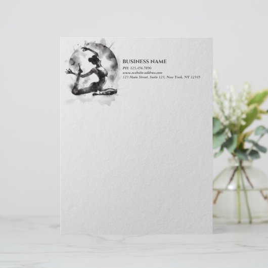 水の色ヨガ霊気一足王ピジョンポーズ レターヘッド (スタンド正面)