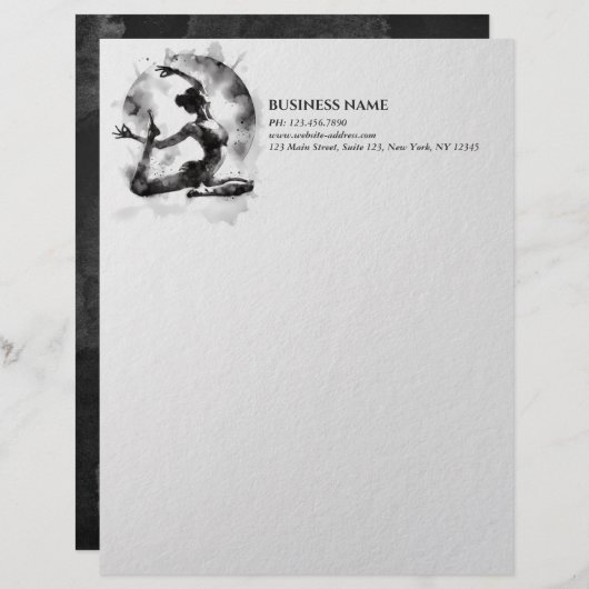 水の色ヨガ霊気一足王ピジョンポーズ レターヘッド (正面/裏面)