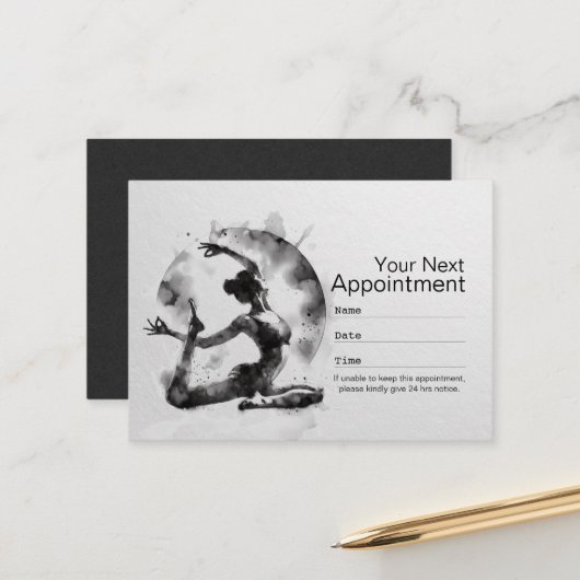 水の色ヨガ霊気一足王ピジョンポーズ 予約カード (正面/裏面インサイチュ)