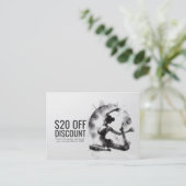 水の色ヨガ霊気一足王ピジョンポーズ 割引カード (スタンド正面)