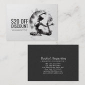 水の色ヨガ霊気一足王ピジョンポーズ 割引カード (正面/裏面)