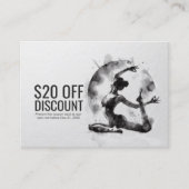 水の色ヨガ霊気一足王ピジョンポーズ 割引カード (正面)