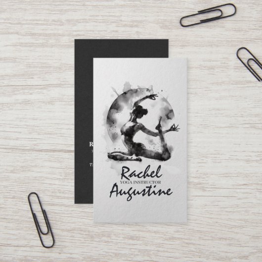 水の色ヨガ霊気一足王ピジョンポーズ 名刺 (正面/裏面インサイチュ)