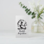 水の色ヨガ霊気一足王ピジョンポーズ 名刺 (スタンド正面)