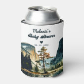 水の色ヨセミテ国立公園ベビーシャワーCa 缶クーラー (缶正面)