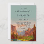 水の色ヨセミテ国立公園ヴィンテージウェディング 招待状 (正面)