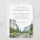 水の色ヨセミテ国立公園結婚の写真 招待状 (正面)