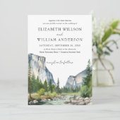 水の色ヨセミテ国立公園結婚の写真 招待状 (スタンド正面)