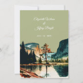 水の色ヨセミテ国結婚立公園のCA US I 招待状 (裏面)