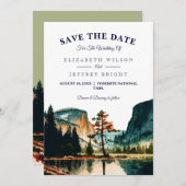 水の色ヨセミテ国結婚立公園のCA US I 招待状 (正面/裏面)