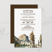 水の色ヨセミテ国結婚立公園のCA US I 招待状 (正面/裏面)