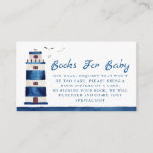 水の色ライトハウスベビーシャワー予約リクエスト エンクロージャーカード (正面)