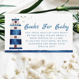 水の色ライトハウスベビーシャワー予約リクエスト エンクロージャーカード