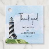 水の色ライトハウス結婚の感謝 フェイバータグ (正面)