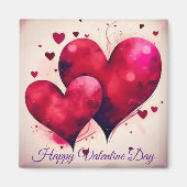 水の色ラブマグネット:愛を広げるこのバレンタインデー マグネット (正面)