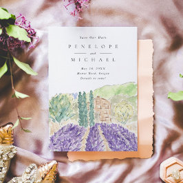 水の色ラベンダーフィールドウェディング日付を保存 セーブザデート