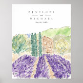 水の色ラベンダーフィールドウェルカム結婚ズポスター ポスター (正面)