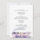水の色ラベンダーフ結婚ィールドのオールインワン 招待状 (裏面)