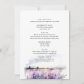 水の色ラベンダーフ結婚ィールドのオールインワン 招待状 (裏面)