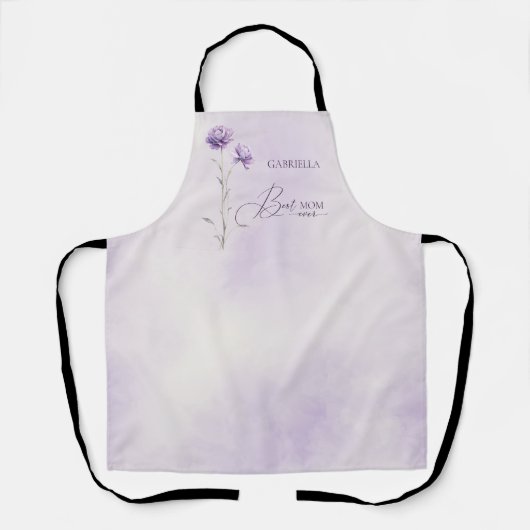 水の色ラベンダーメドウワイルドフラワー最高のマー エプロン (正面)
