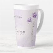 水の色ラベンダーメドウワイルドフラワー最高のマー カフェラテマグ (右アングル)