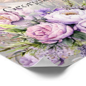 水の色ラベンダー結婚牡丹の歓迎の写真 ポスター (角)