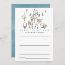 水の色ラマをテーマにした赤ちゃんシャワーママアドバイス 招待状