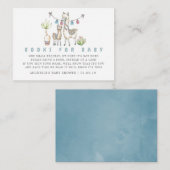 水の色ラマをテーマにした赤ちゃんシャワー予約リクエスト エンクロージャーカード (正面/裏面)