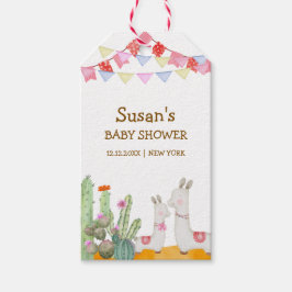 水の色ラマデザートカボスフィエスタベビーシャワー ギフトタグ