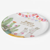 水の色ラマデザートカボスフィエスタベビーシャワー ペーパープレート (アングル)