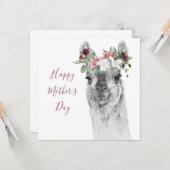 水の色ラマファンシーマザーズデイカード カード (正面/裏面インサイチュ)