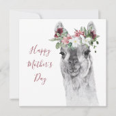 水の色ラマファンシーマザーズデイカード カード (正面)