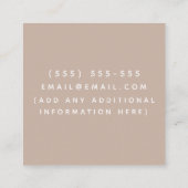 水の色ラマ着用グラスベビーシッターPastel スクエア名刺 (裏面)