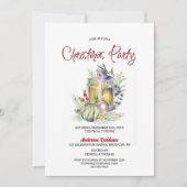 水の色ランタンとバウブルクリスマスパーティー 招待状 (正面)