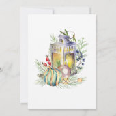 水の色ランタンとバウブルクリスマスパーティー 招待状 (裏面)